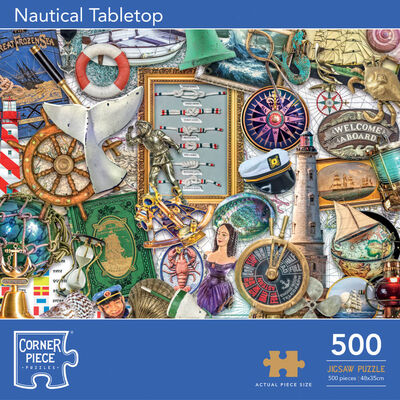Nautical Tabletop 500 Piece Jigsaw Puzzle image number 1