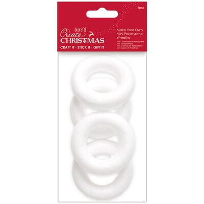 Make Your Own Mini Polystyrene Wreaths: Pack of 4 image number 1