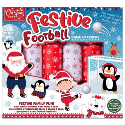 Festive Football Game Christmas Crackers: Pack of 6 image number 1
