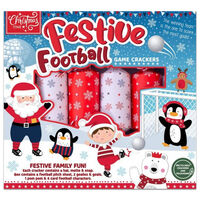 Festive Football Game Christmas Crackers: Pack of 6