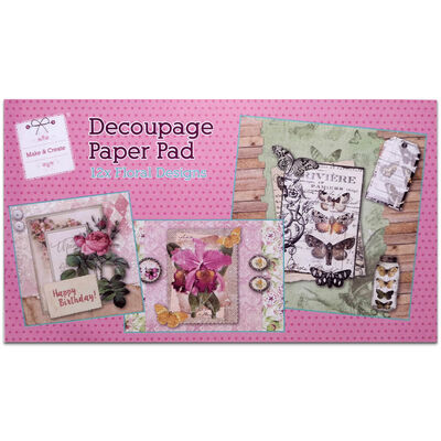 Vintage Floral Decoupage Booklet - 12 Sheets image number 1