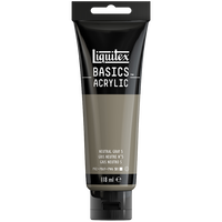 Liquitex Basics Acrylic Neutral Grey 5: 118ml