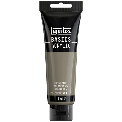 Liquitex Basics Acrylic Neutral Grey 5: 118ml image number 1