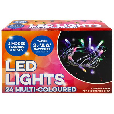 24 Flash Multi-Coloured LED Lights image number 1