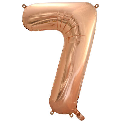 34 Inch Rose Gold Number 7 Helium Balloon image number 1