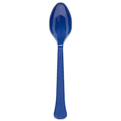 Reusable Blueberry Plastic Spoons: Pack of 24 image number 1