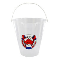 Clear Round Crabbing Bucket with Scoop
