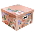 Pink Botanical Collapsible Storage Box image number 1