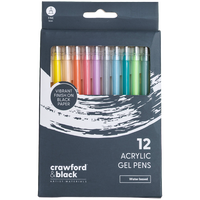 Crawford & Black Acrylic Pastel Gel Pens: Pack of 12