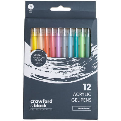 Crawford & Black Acrylic Pastel Gel Pens: Pack of 12 image number 1