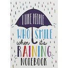 A5 Smile When Its Raining Lined Notebook image number 1