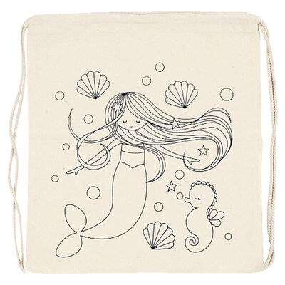 Colour Your Own Gym bag: Mermaid image number 1