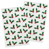 Glitter Holly Stickers: Pack of 56