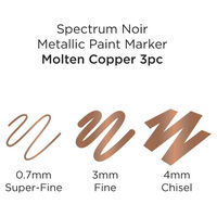 Spectrum Noir Molten Copper Metallic Paint Marker: Pack of 3
