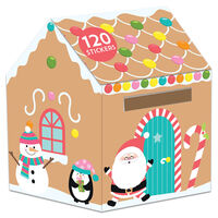 Christmas Gingerbread House Sticker Roll: Pack of 120