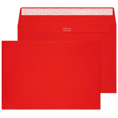 Red C5 Wallet Self Seal Envelopes: Pack of 25 image number 1