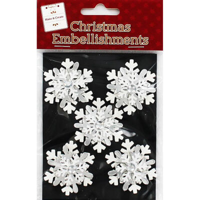 Snowflake Christmas Embellishments: Pack of 5 image number 1