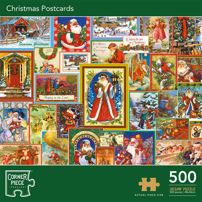 Christmas Postcards 500 Piece Jigsaw Puzzle image number 1
