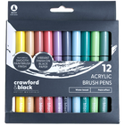 Crawford & Black Acrylic Pastel Brush Pens: Pack of 12 image number 1