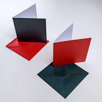 Red and Green Cards & Envelopes: Pack of 12