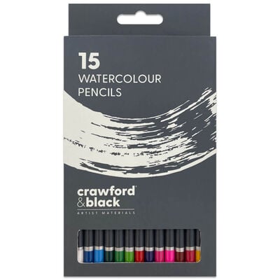 Crawford & Black Watercolour Pencils: Pack of 15 image number 1