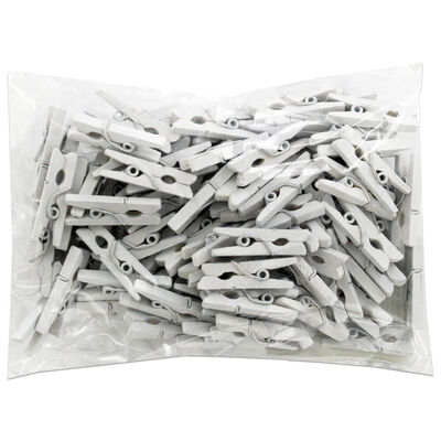 Mini White Wooden Pegs: Pack of 100 image number 1