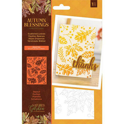 Nature&rsquo;s Garden Autumn Blessings Stencil: Scattered Leaves image number 1