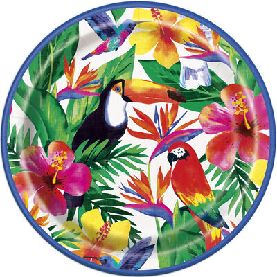 Tropical Palm Paper Plates - 8 Pack image number 1