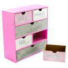 Pink Glitter Wooden 6 Drawer Storage Set image number 4