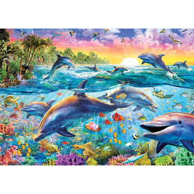 Diving Dolphins 1000 Piece Jigsaw Puzzle image number 2