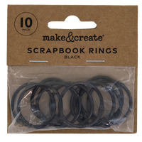Black Scrapbook Rings: Pack of 10