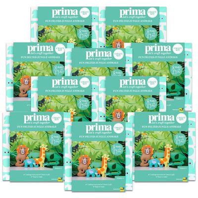 Prima Make Your Own Fun Felted Jungle Animals Bundle of 10 image number 1
