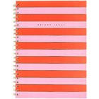 A4 Wiro Pink and Red Stripes Notebook image number 1