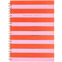 A4 Wiro Pink and Red Stripes Notebook
