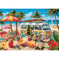 Surfing at the Beach 1000 Piece Jigsaw Puzzle