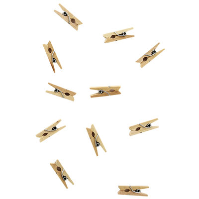 Mini Natural Wooden Pegs - Pack of 100 image number 2