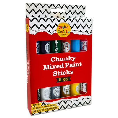 Chunky Mixed Paint Sticks: Pack of 12 image number 1