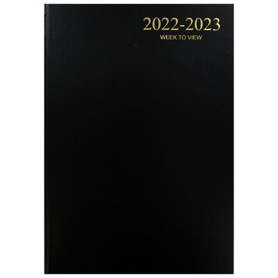 A4 Black 2022-2023 Week to View Academic Diary image number 1