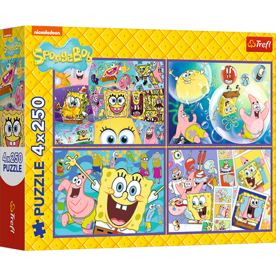 SpongeBob SquarePants 4 x 250 Piece Jigsaw Puzzle Set image number 1