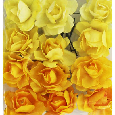 12 Yellow Paper Flowers image number 2