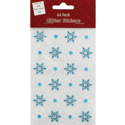 Glitter Snowflake Stickers: Pack of 24 image number 1