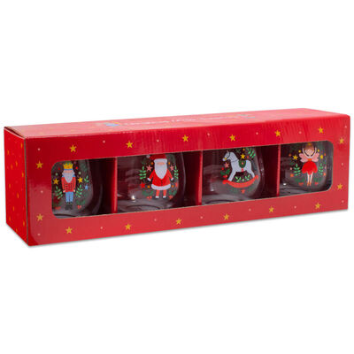 Santa & The Nutcracker Drinking Glasses: Set of 4 image number 1