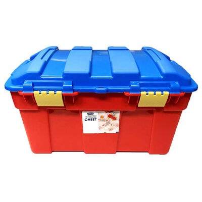 40 Litre Mixed Colour Plastic Storage Box with Clip on Lid image number 1