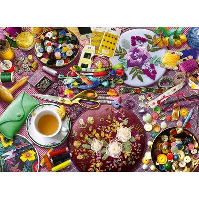 Haberdashery Table 500 Piece Jigsaw Puzzle image number 2