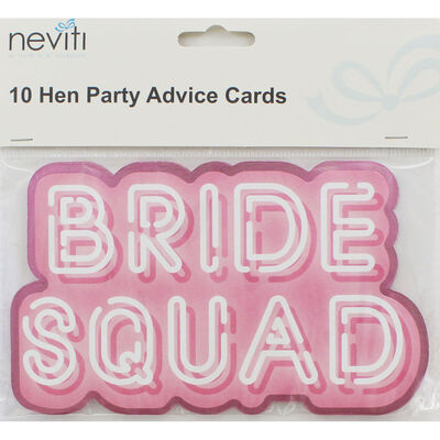 Pink Bride Squad Party Advice Cards - 10 Pack image number 1