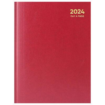 A5 2024 Hardcase Day a Page Diary: Red image number 1