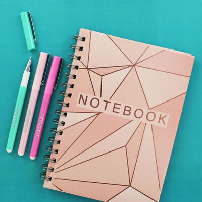 A5 Wiro Rose Gold Foil Lined Notebook image number 4