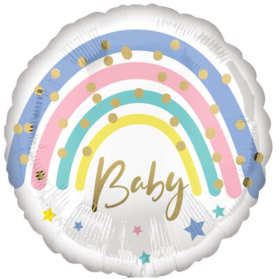 18 Inch Pastel Rainbow Baby Helium Balloon image number 1