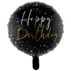 18 Inch Gold & Silver Happy Birthday Helium Balloon image number 1
