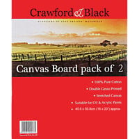 Crawford & Black Flat Canvas Boards 16 x 20 Inches: Pack of 2